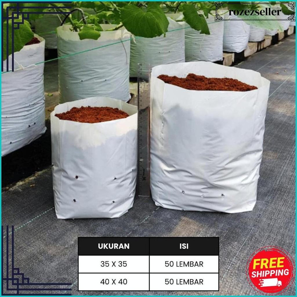 Polybag Putih 40 X 40 Isi 50 Lembar - Polybag Melon Harga Grosir Termurah Banget