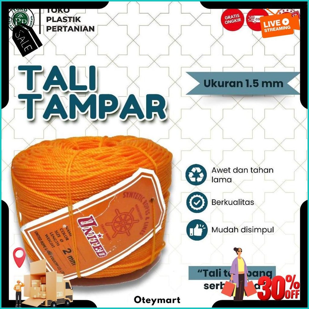 

Tali Tampar United Serbaguna Ukuran 1.5 Mm 1 Roll / Panjang 220 Meter Bisa Cod