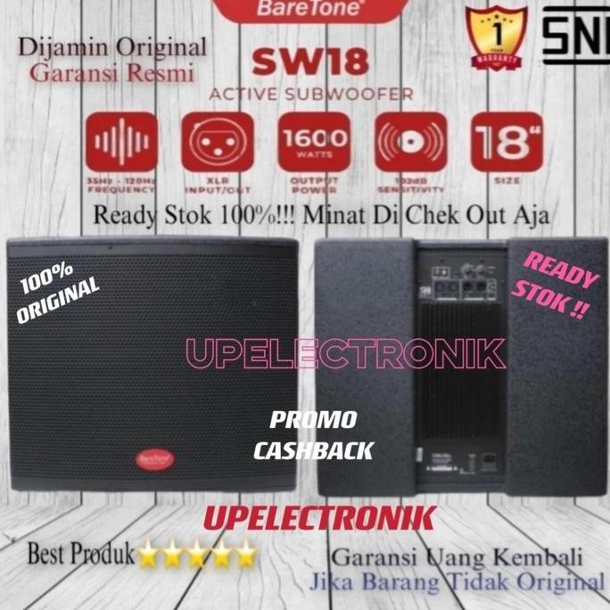 BARETONE SW18 SUBWOOFER AKTIF BARETONE SW18 1600W 18 INCH ORIGINAL NEW