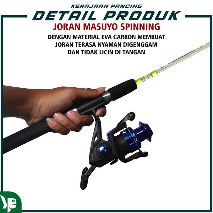 KP - Joran Pancing Masuyo Transparan Fiber Solid Spining Alat