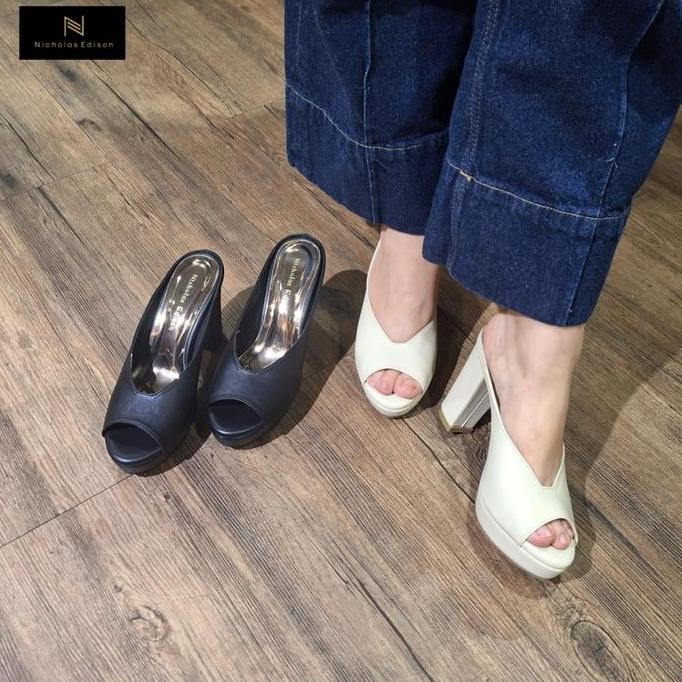 Nicholas Edison Heels Lela Block Heels slip on nyaman SM