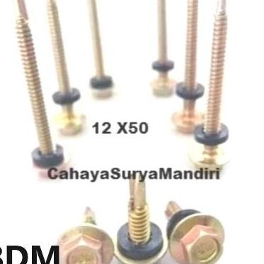 Sekrup Roofing Kuning 12X50/ Sekrup Roofing 5 Cm Bdm