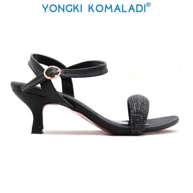 COD [ ORIGINAL ] YONGKI KOMALADI HEELS OL-YSL7052-22 LADIES Hitam Wanita Sandal