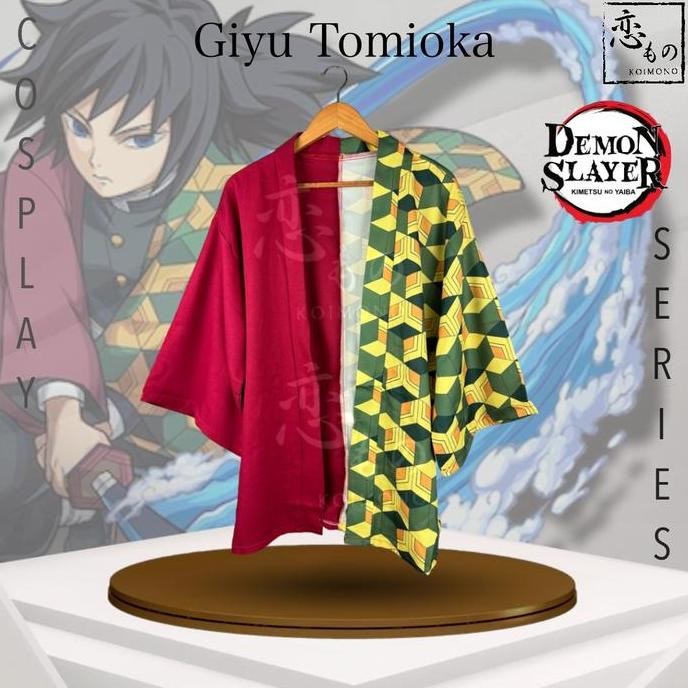 KOIMONO Kostum Kimono Haori Outer Cardigan Jepang Cosplay Demon Slayer / Kimetsu no Yaiba (Tanjiro K