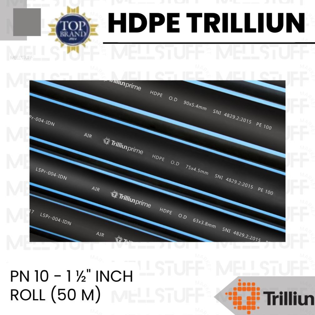 Pipa HDPE Premium Trilliun 1 " Inch (50mm) PN-10 (50 Meter) Premium HDPE Pipe
