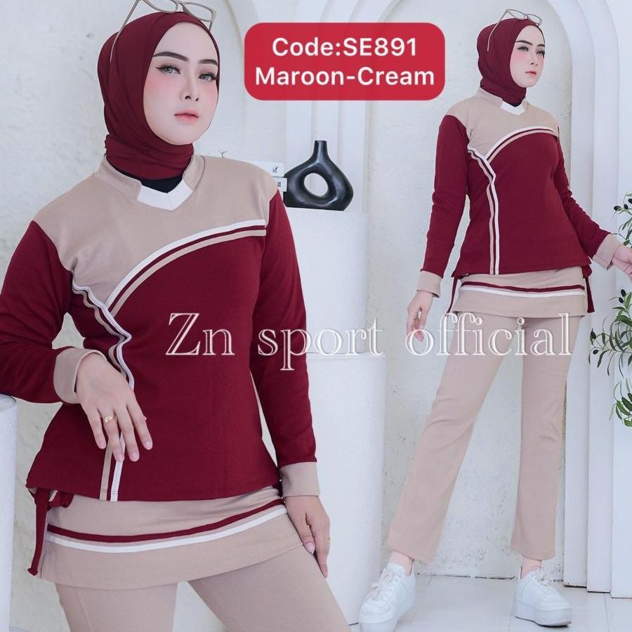 Cod Stelan Baju Senam Wanita Dewasa Baju Olahraga Wanita Setelan Olahraga Muslim Celana Rok Olahraga