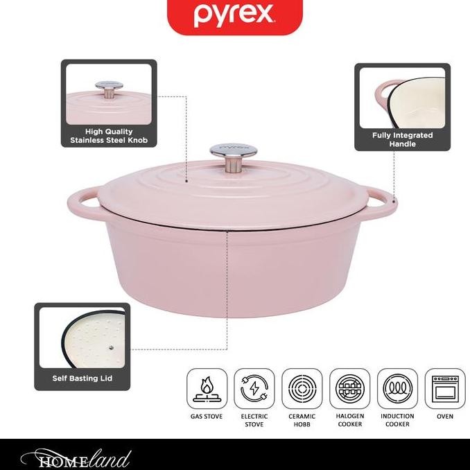 Pyrex Oval Cast Iron Casserole / Panci Kaserol