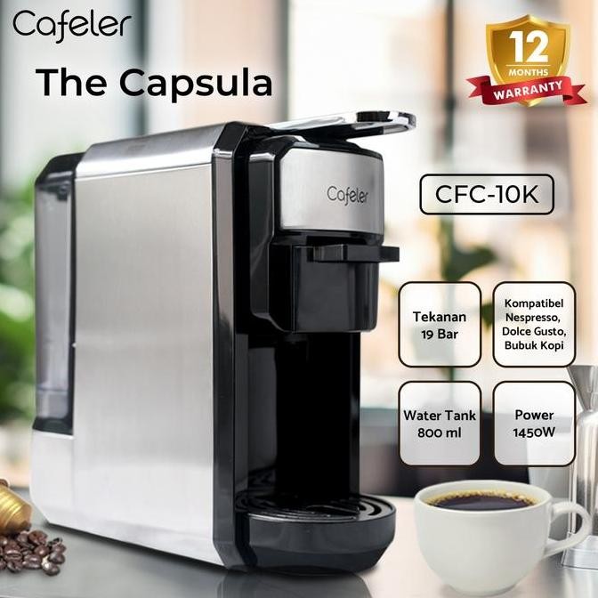 Cafeler Mesin Kopi Multi Kapsul 3IN1 / Capsule Coffee Maker 19Bar