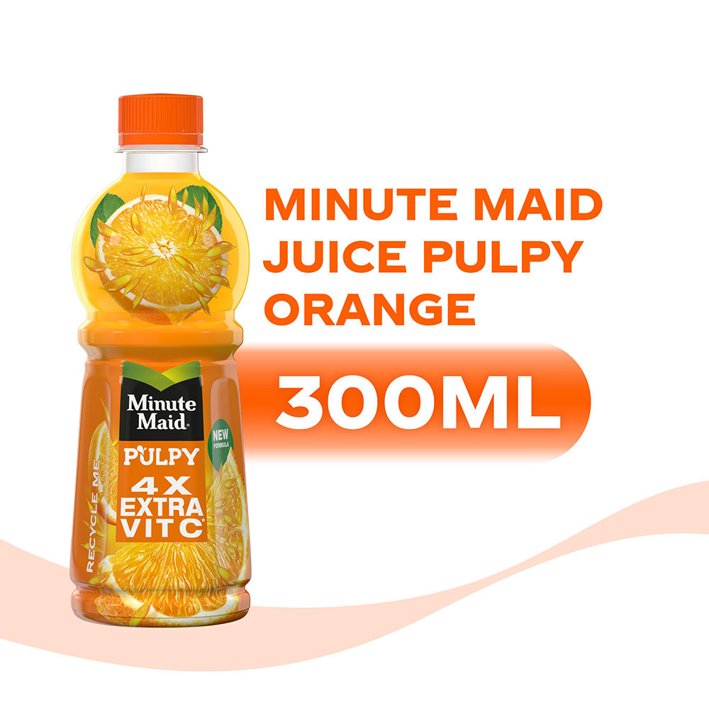 

PULPY ORANGE minute maid pulpy, minuman jeruk bulir 300 ml 12 botol