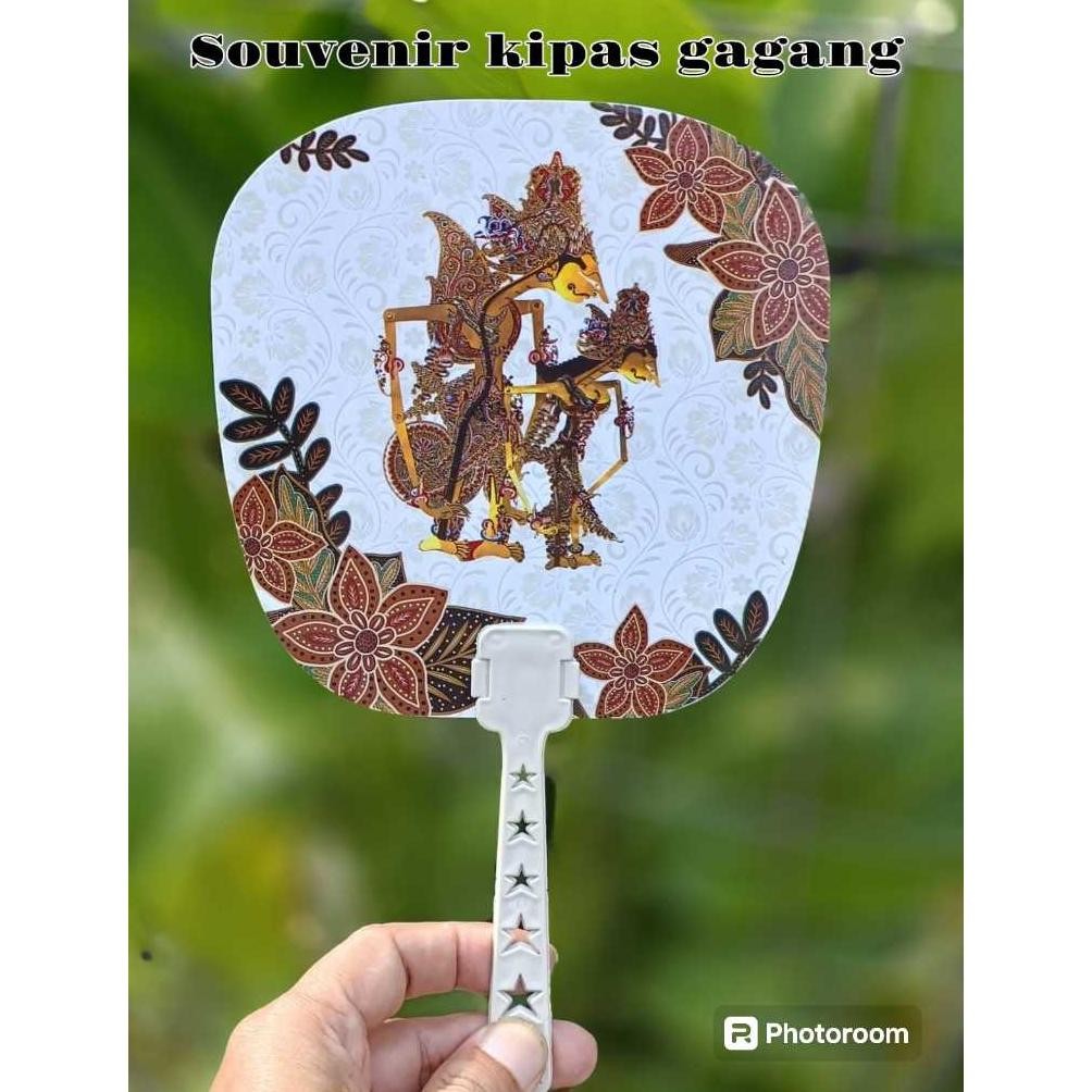 100 Pcs  Souvenir pernikahan kipas gagang wayang tanap sablon