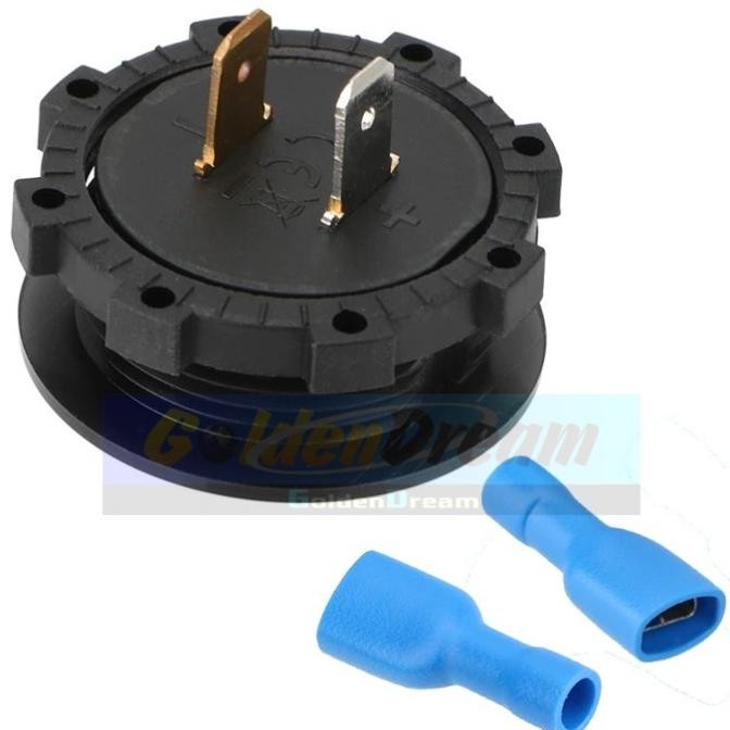 Murah Meriah Re27 Bulat Waterproof Dc Voltmeter 5-48V Outdoor Motor Mobil Truk Selis 2P Original