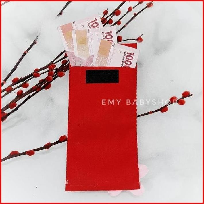 

AMPLOP ANGPAO IMLEK KAIN FLANEL FELT BUNGA SAKURA MERAH BONEKA LUCU