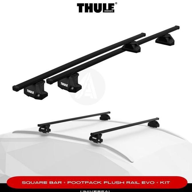 THULE CROSS BAR MOBIL JEPIT FLUSH RAIL UNIVERSAL BLACK ORIGINAL 7106 ORIGINAL DAN TERPERCAYA