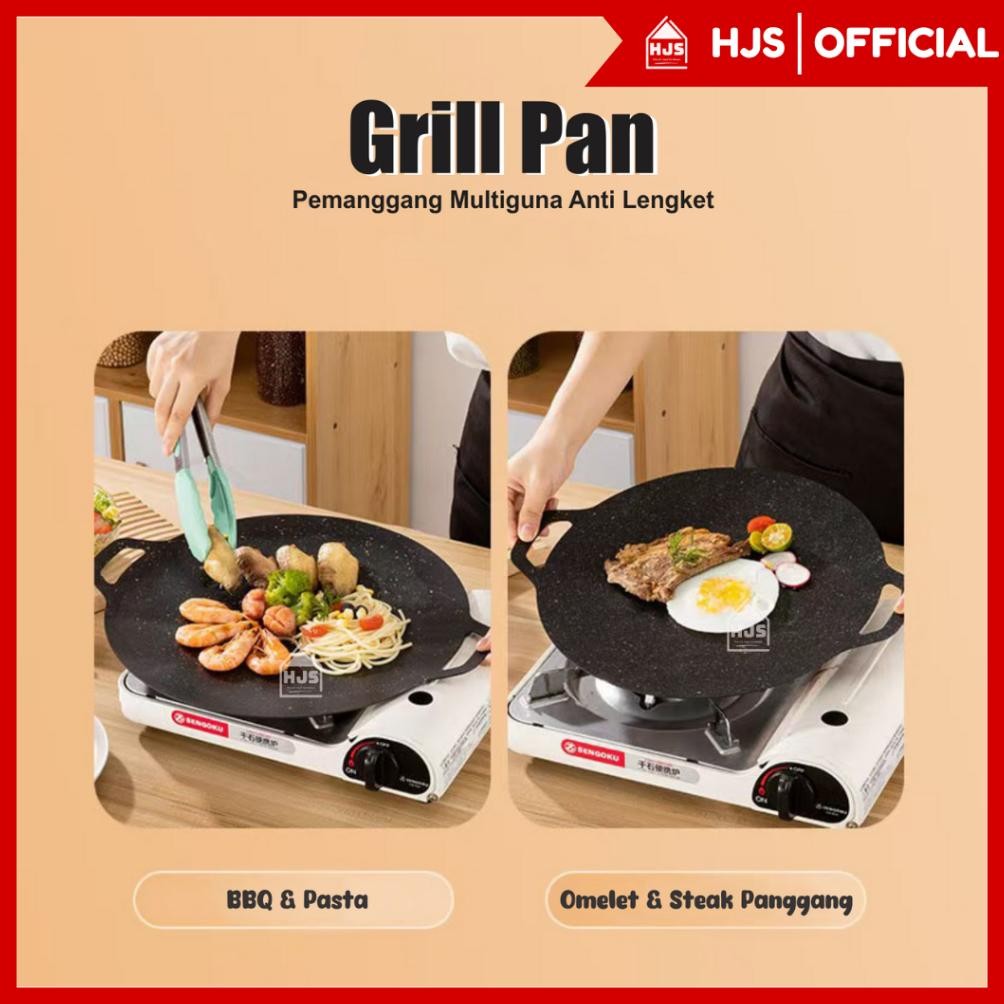 Bisa Cod [Hjs] Wajan Konduksi Alat Panggang Anti Lengket Wajan Bbq Multi Grill Pan 34Cm 32Cm 28Cm ||