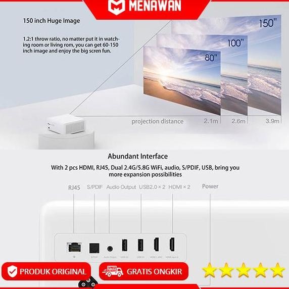 Xiaomi Mi Laser Projector Tv Fhd 150"Laser Proyektor Ultra Short Throw Kualitas Terbaik Harga Termur