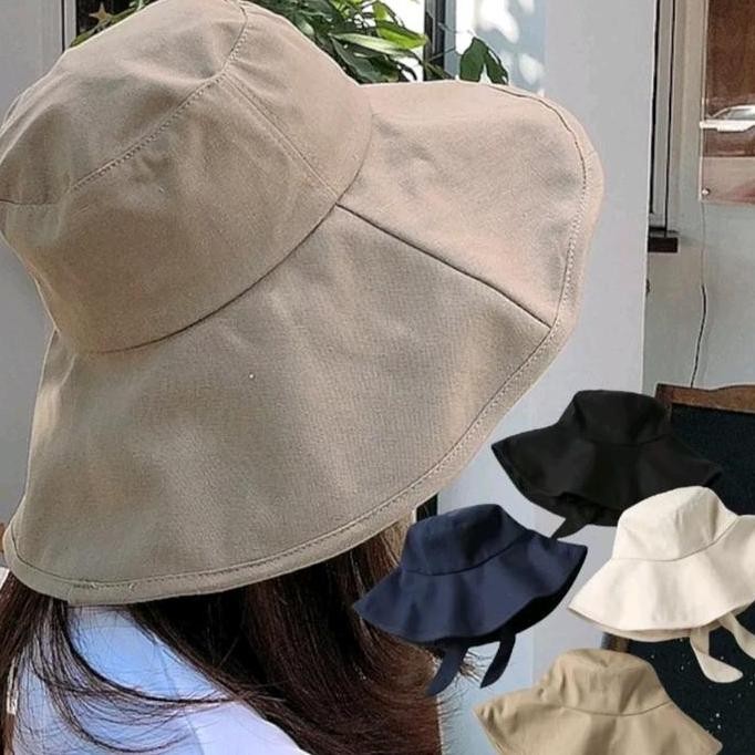 Topi wanita lebar wide bucket hat