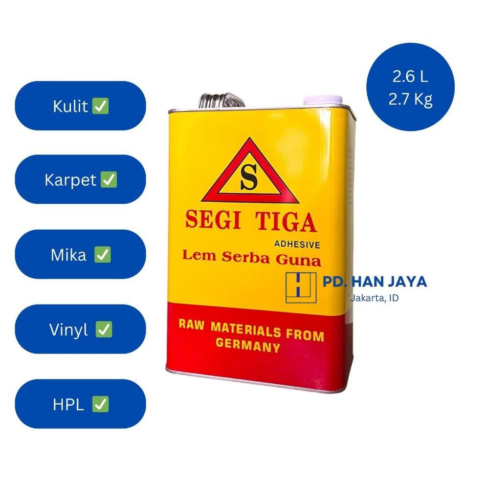 

[2.7Kg] Segitiga Lem Kuning Adhesive - Lem PVC Karpet Busa Tas / Lem HPL / Lem Serbaguna /