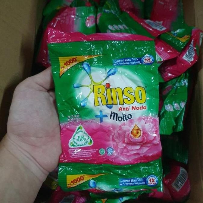 Ready Stock RINSO DETERGEN ANTI NODA MOLTO ROSE 44g isi 126sachet / 1Dus