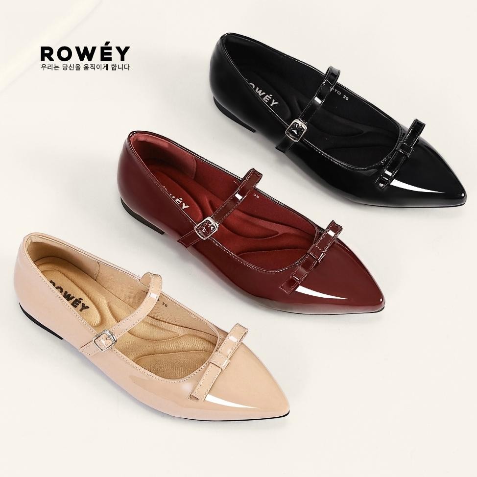 Rowey Sepatu Korea Mary Jane Mewah Flat Shoes Kyoto