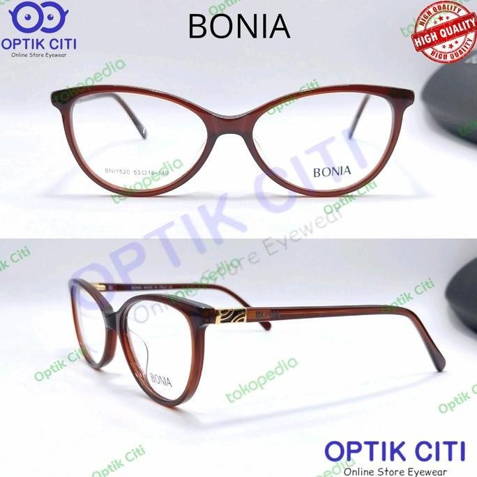 frame kacamata wanita cat eyes bonia 1520 ada pegas grade original
