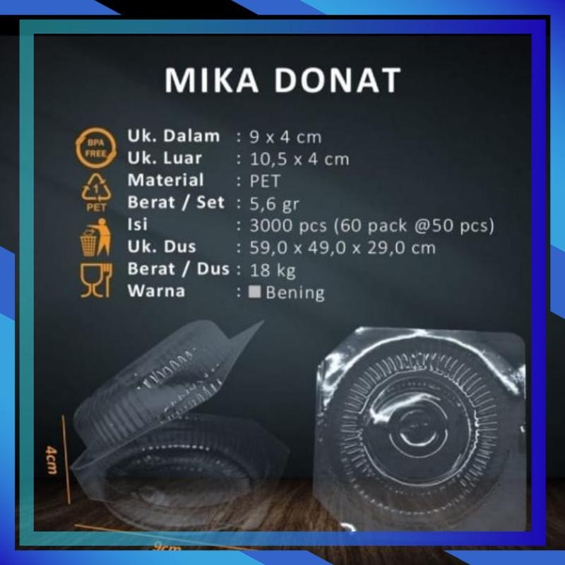 Diskon Mika Plastik Donat / Tempat Donat Plastik isi 50 XTV-86