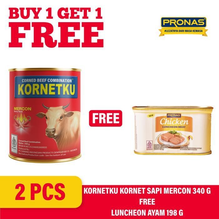 

DD [BUY 1 GET 1] KORNETKU Kornet Sapi Mercon 340 g Free Luncheon Ayam 198 g