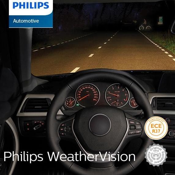 Philips Weather Vision H7 (2900K) Lampu Mobil Warna Kuning.