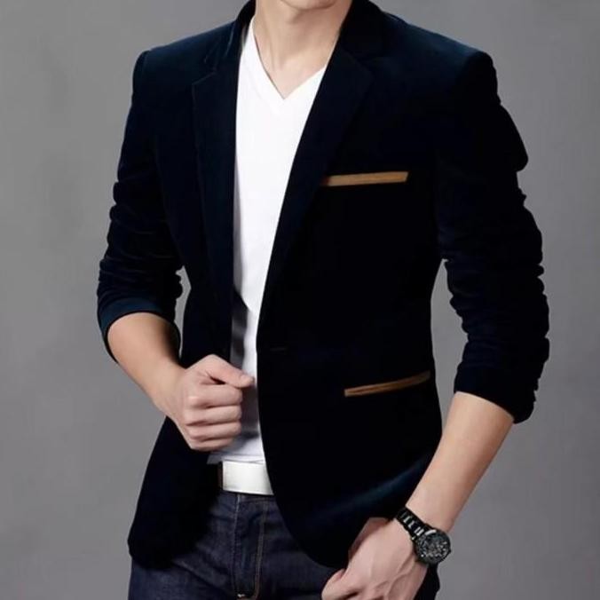 JAS HITAM REMAJA-JAS BLAZER PRIA-JAS PRIA SLIMFIT-JAS KASUAL PRIA BARU