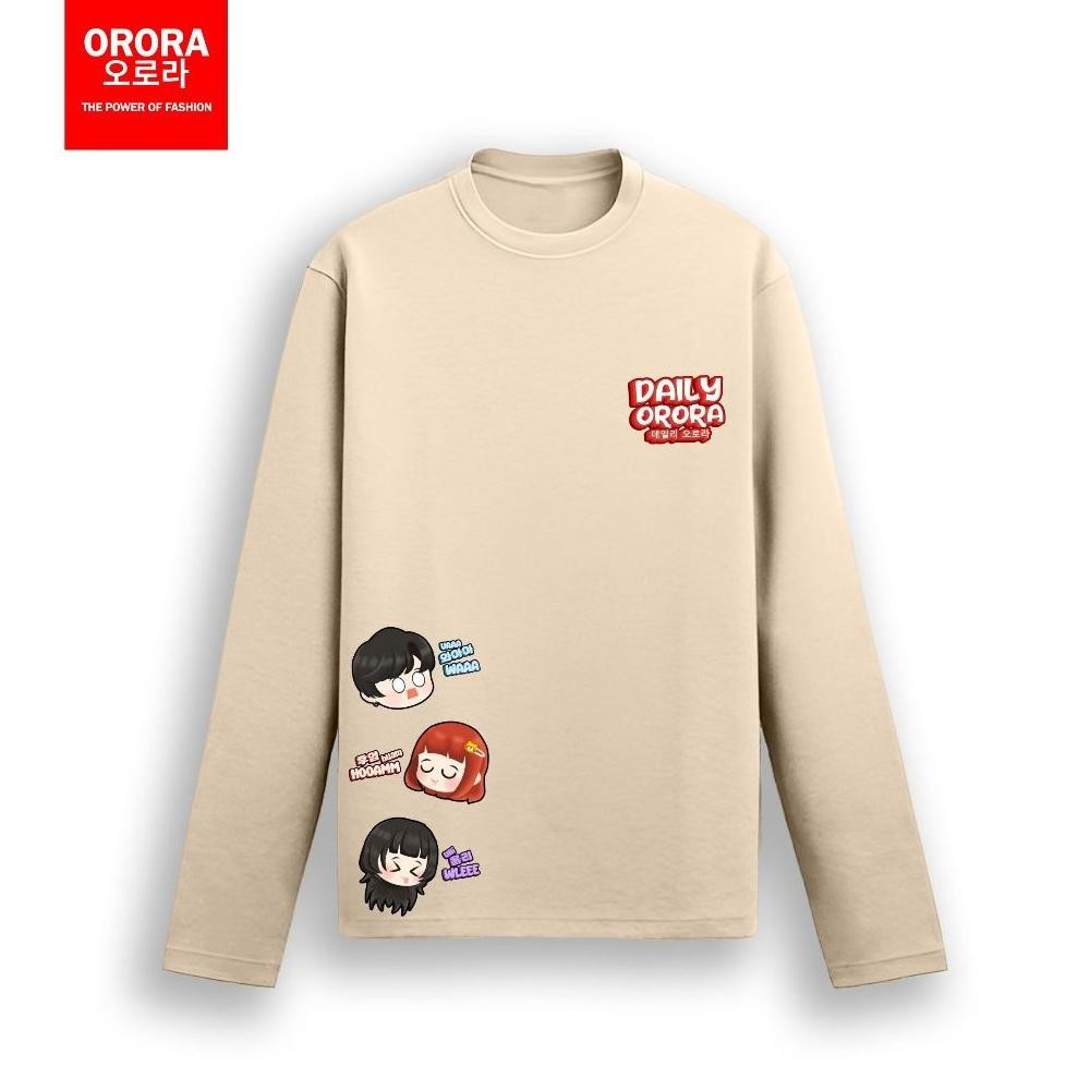 ORORA Kaos Lengan Panjang Wanita Premium | Kaos Wanita Korean Style | Kaos Wanita Lengan Panjang