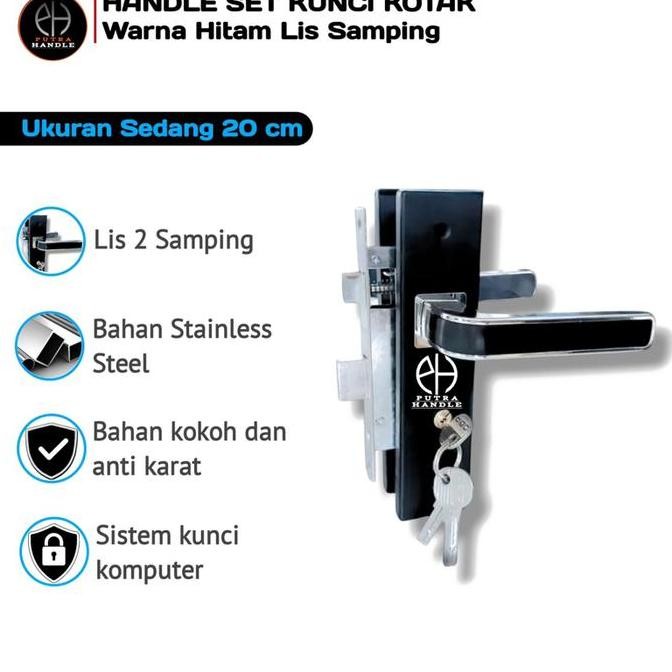 Terlaris Handle Pintu Set Kunci Gagang Pintu Kamar Hitam Dan Putih Ready Stok