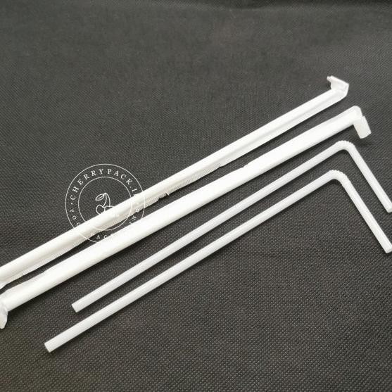 Sedotan Plastik Putih Tekuk Kecil Sedotan Bungkus Steril Isi Pcs