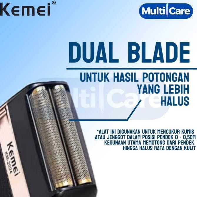 KEMEI KM 2024 Alat Mesin Cukur Kumis Pencukur Jenggot Pria wireless Elektrik Hitam [terbaik]