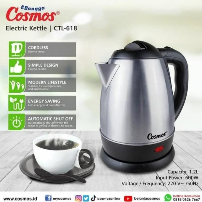 HOT SALE cosmos kettle listrik Ctl-618/teko listrik ctl 618/tempat masak air.