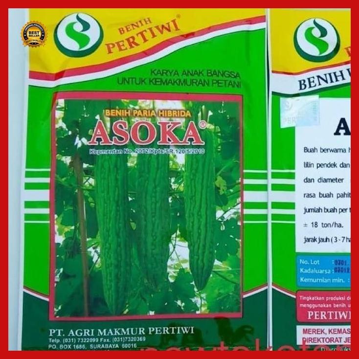 (Termurah) Benih Paria Asoka F1  10 Gram Biji Pare Hibrida Asoka Paria Pahit Dari Benih Pertiwi Best