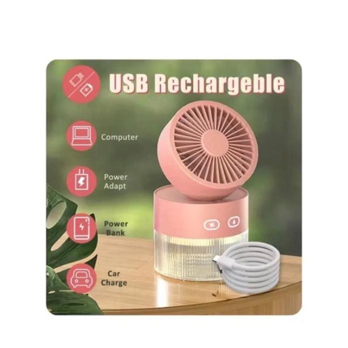 Kualitas Kipas Angin Portable Mini Usb Multifungsi 3 In 1 Kipas Humidifier Diffuser With Lampu
