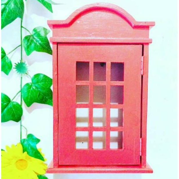 Kotak Box Tempat Listrik Token Kayu Hiasan Pajangan Dekorasi Ruangan Dinding Motif Telephone Shabby