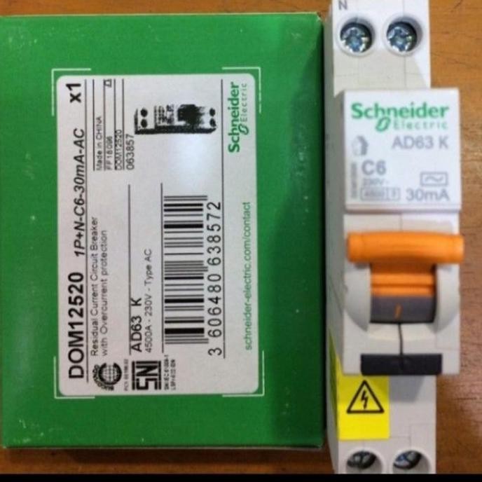 Promo RCBO slim Domae / ELCB 1P+N 6A 10A 16A 20A COD