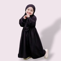 Gamis Anak Perempuan / baju muslim anak polos bahan crinkell Halus Lembut model keyra