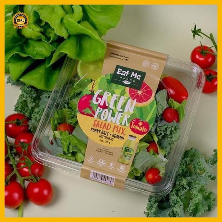 

(Terbaru) Eat Me Brand - Salad Pack Hidroponik Green Power Salad + Tomato Bestseller