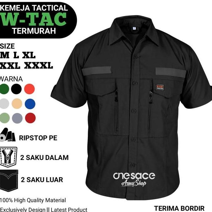 Murah Kemeja Kerja Lapangan Wtac Lengan Pendek / Kemeja Tactical Pria Wanita Outdoors Tebal Lembut A