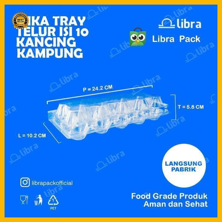 (Termurah) Mika Telur - Tray Tempat Telor Kmpg Isi 10 Butir 400 Pcs Kemasan Telur Bestseller