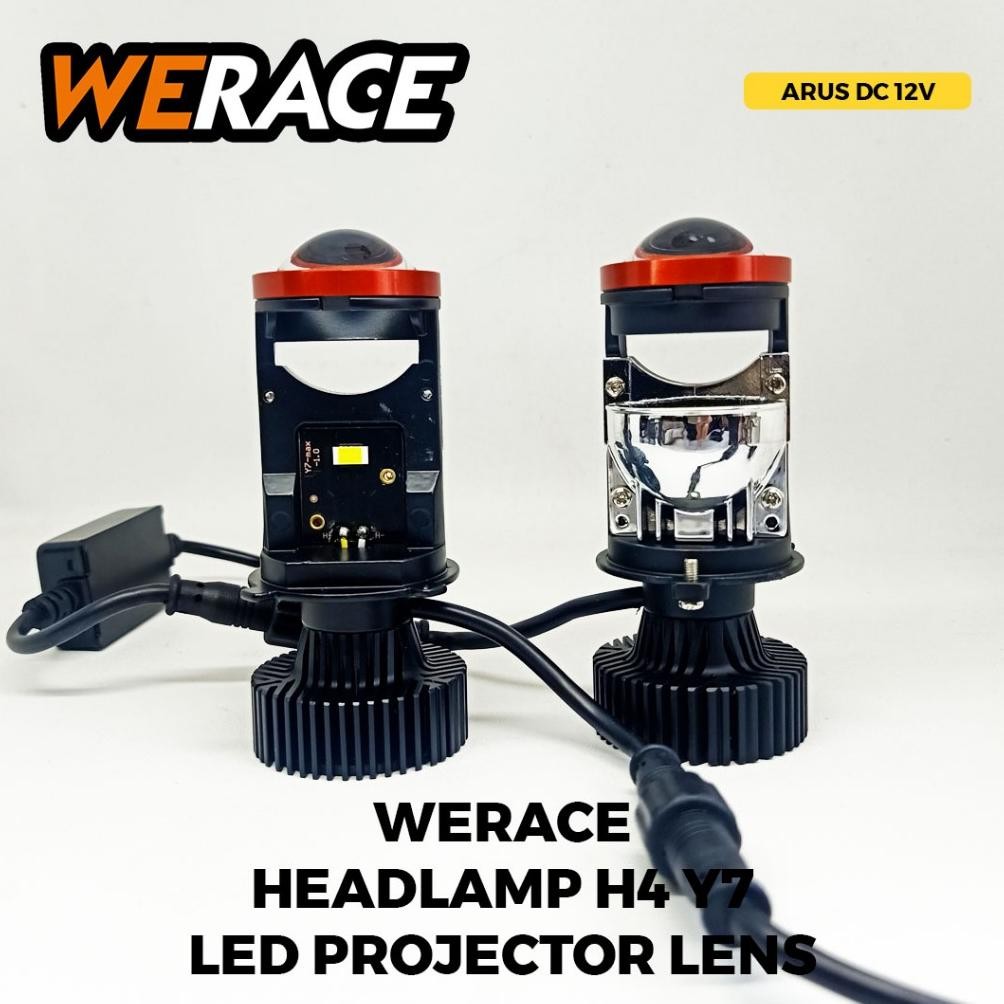 Werace Led Headlamp H4 Mini Projector Projie Y7D Y7 Superbright Headlight Mobil Motor Universal