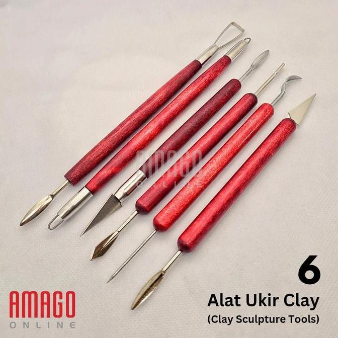 

Alat Ukir Gagang Kayu Clay Sculpting POTTERY Tools