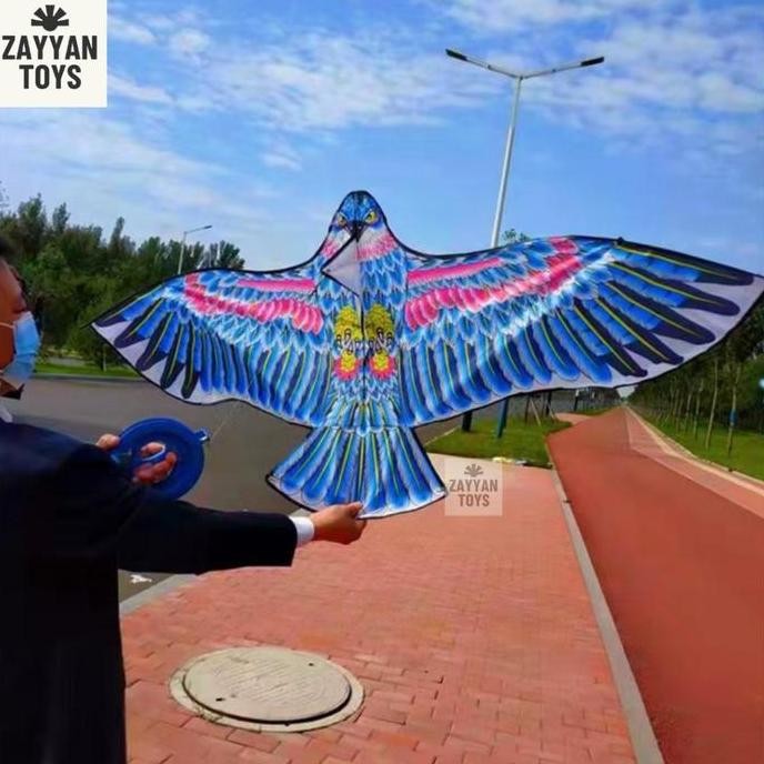Layangan Elang Ramraman 1 Meter Layang Layang Layan Senar Buat Besar Kerangka Ram Raman Burung Walle