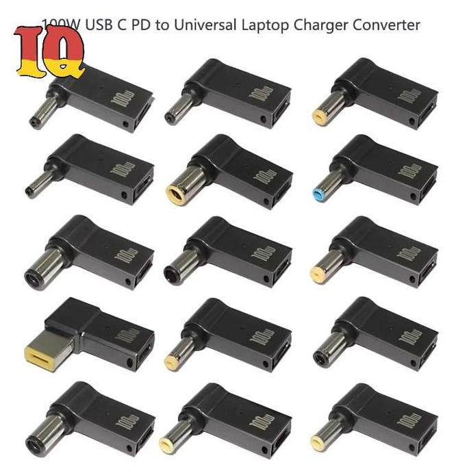 KONEKTOR USB TYPE-C TO DC MALE PLUG 100W PD ADAPTER CHARGER LAPTOP Dengan Output 100W & Kepala Charg