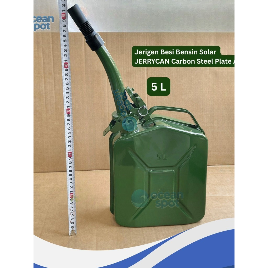 Jerigen Besi Bensin Solar JERRYCAN Carbon Steel Plate Army 5 Liter / 5 L ( ocean spot )