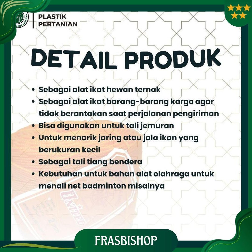 

Tali Tampar United Serbaguna Ukuran 2 Mm 1 Roll / Panjang 220 Meter Sale