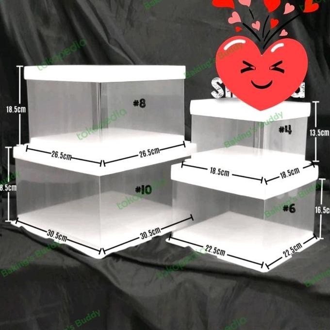 Mika Box Transparan Mika Kue tinggi