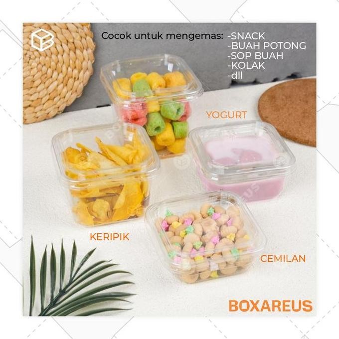 Mangkok Mika Wadah PLASTIK BOWL Kemasan Puding, Yogurt, Mangkuk Salad, Tray Buah - KOTAK