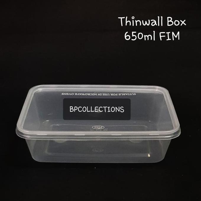 THINWALL 650ML KOTAK MAKAN PLASTIK BOX MAKAN TEMPAT MAKANAN FIM ECER